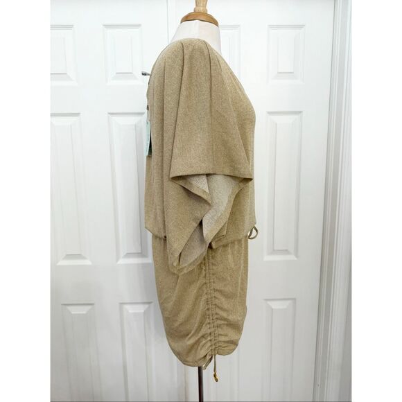 Luli Fama Cosita Buena South Beach Dress Cover Up Metallic Gold Rush Small NWT - Picture 3 of 7